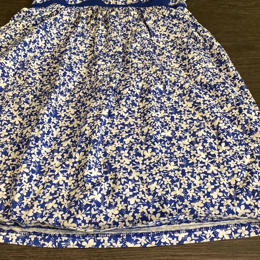Tea a-line dress. Size 8. Blue Cyprus Flutter Sleeve Floral Crossover Design.